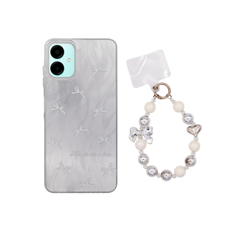 Protector para Samsung Galaxy A06 diseño moñas color blanco Protector Para Samsung Galaxy A06 Diseño Moñas Color Blanco