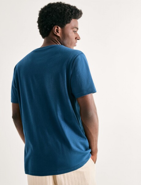 CAMISETA BÁSICA UNISSEX REGULAR WORLD AZUL