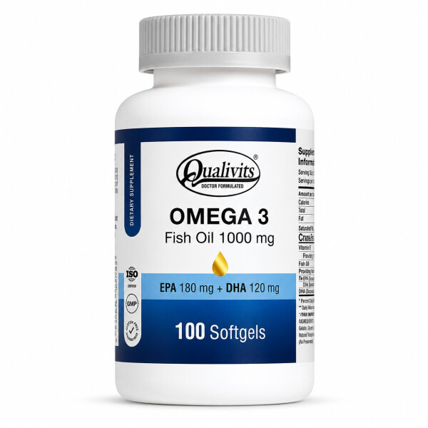 Omega 3 Fish Oil 1000 mg | 100 Cápsulas - Qualivits Omega 3 Fish Oil 1000 mg | 100 Cápsulas - Qualivits