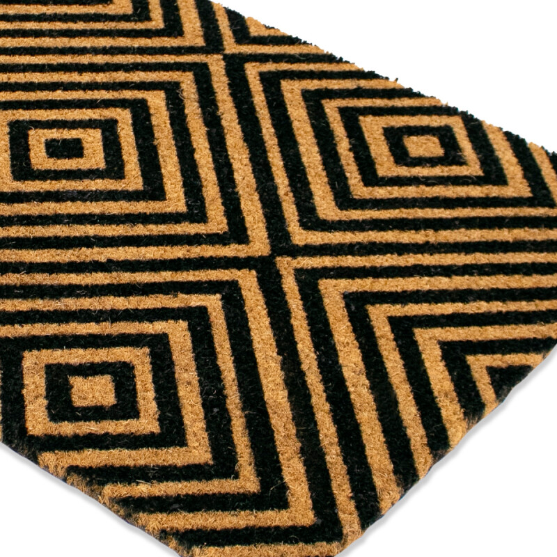 ALFOMBRA COCO RECT NATURAL C/DET ROMBO 60X90CM Unica