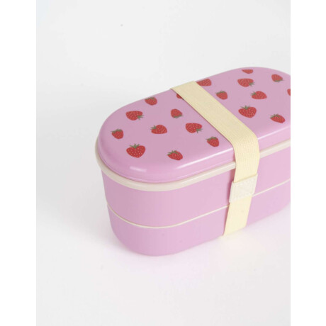 Lunchera Con Cubiertos Rosa Claro