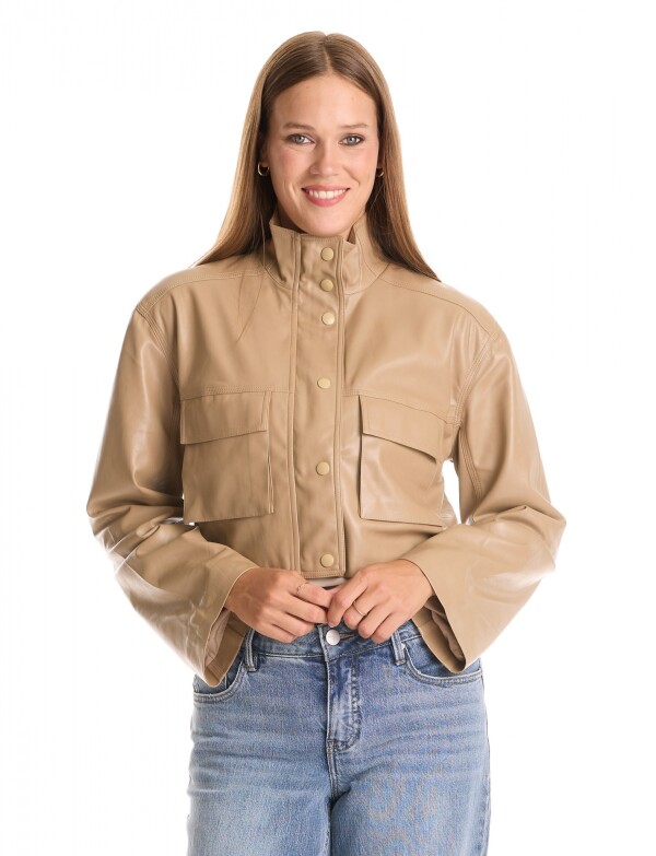Chaqueta Eco Cuero TOSTADO