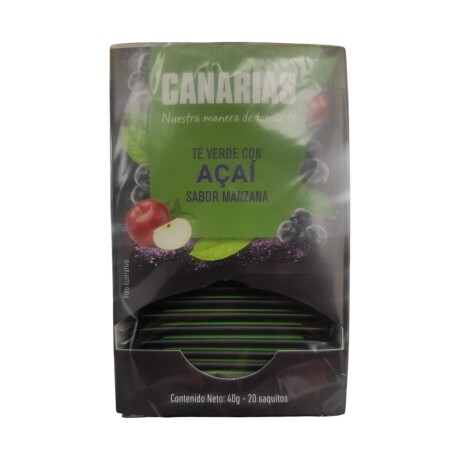 Caja X20 Té Verde con Acai Sabor Manzana Canarias 40GR 001