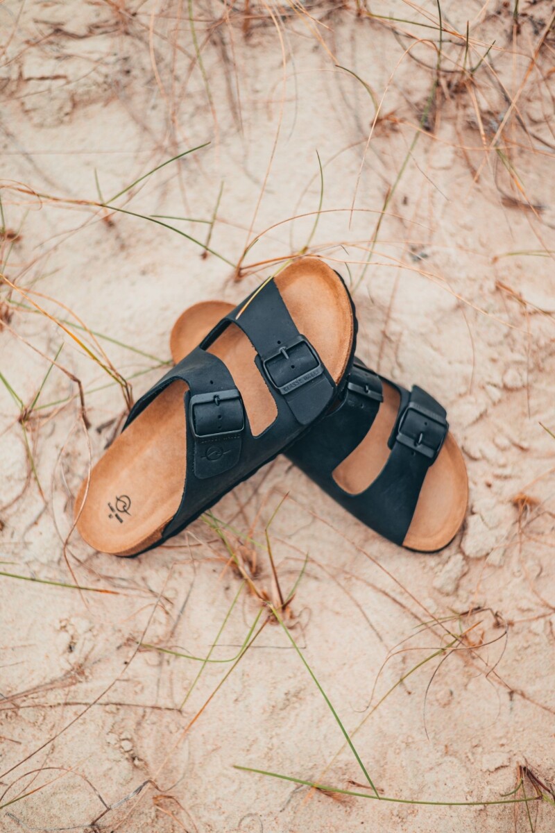 Sandalias Cuero / Negro U