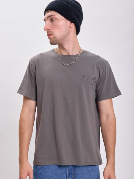 Remera estampa Gris Oscuro