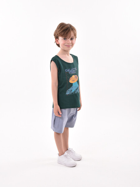 MUSCULOSA GALACTIC VIBES VERDE OSCURO