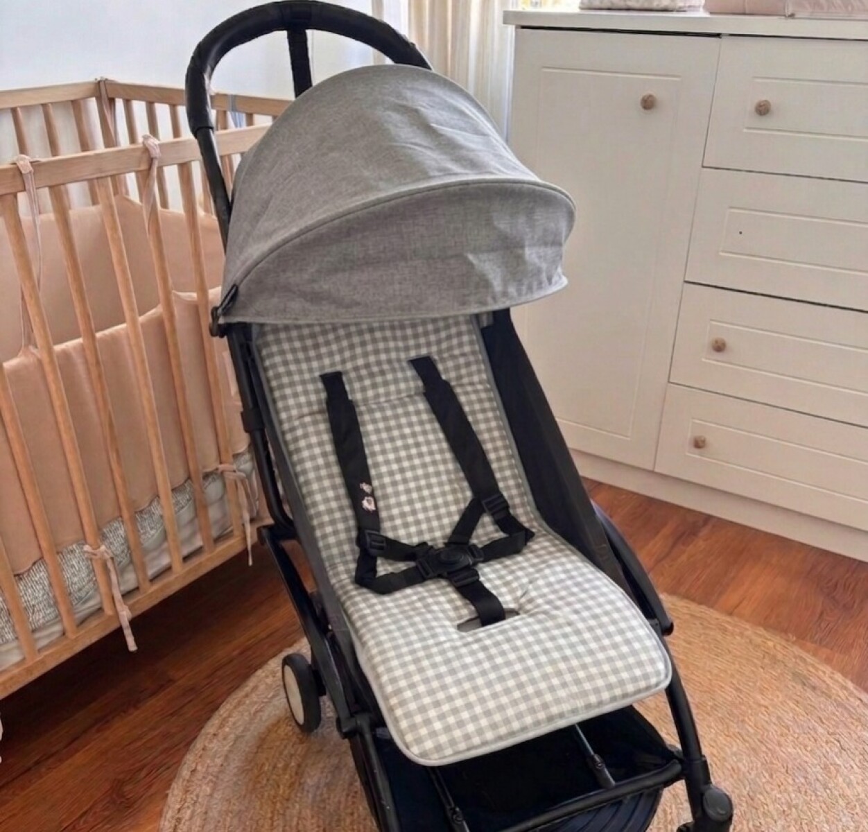 Colchoncito protector de coche - Vichy Gris 