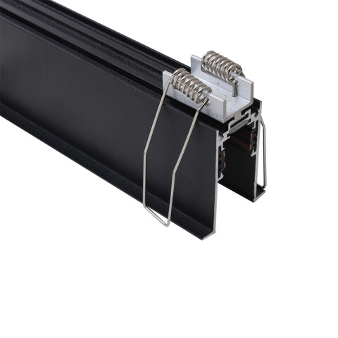 Riel magnetico embutir negro 1 metro incl grampas ZU0504