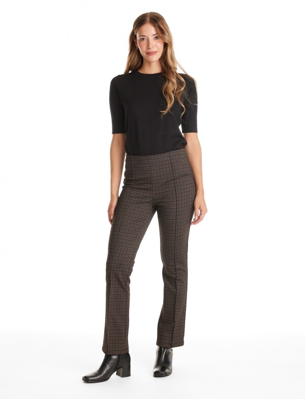 Pantalon Total Stretch MARRON/MULTI