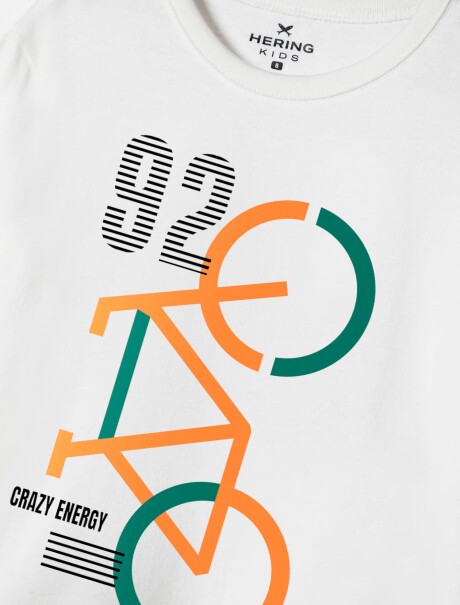 CAMISETA DE NIÑO MANGA CORTA ESTAMPADA BLANCO