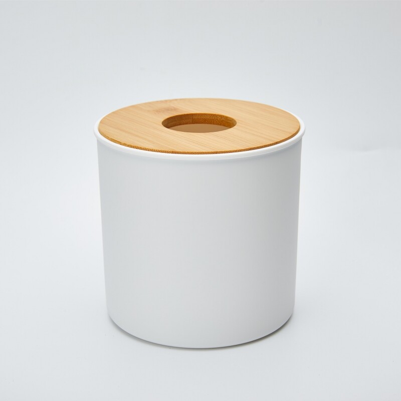 CAJA DE PAÑUELOS CON TAPA DE BAMBÚ (ESTILO JAPONÉS/REDONDA) CAJA DE PAÑUELOS CON TAPA DE BAMBÚ (ESTILO JAPONÉS/REDONDA)