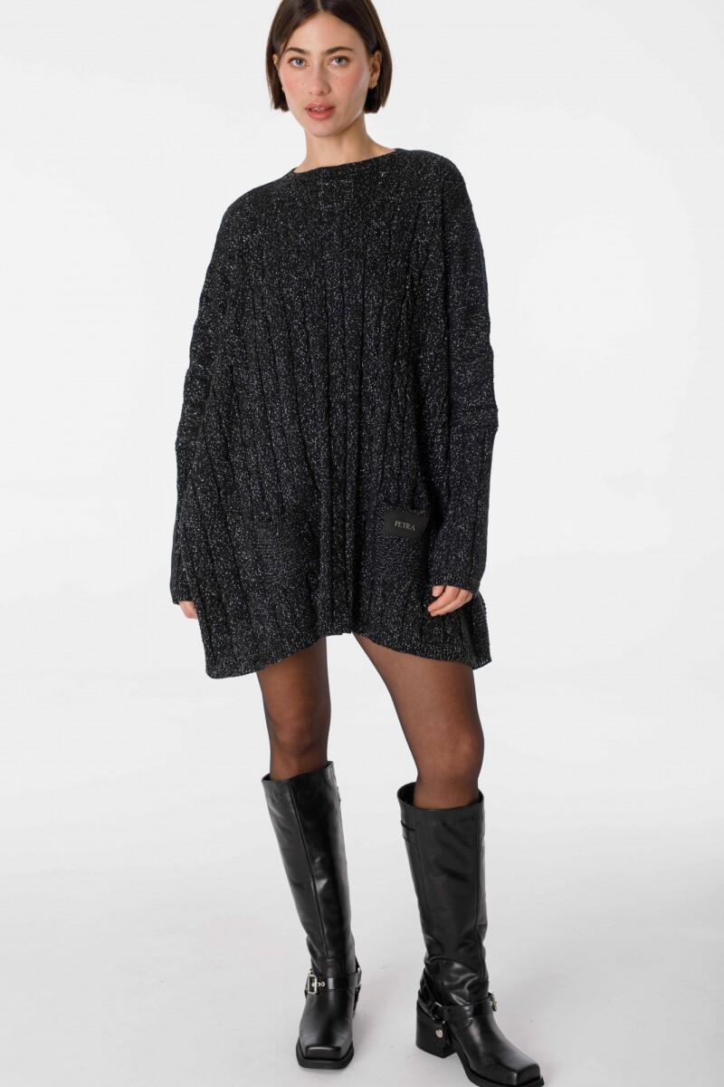 Sweater Oceano Negro Lurex