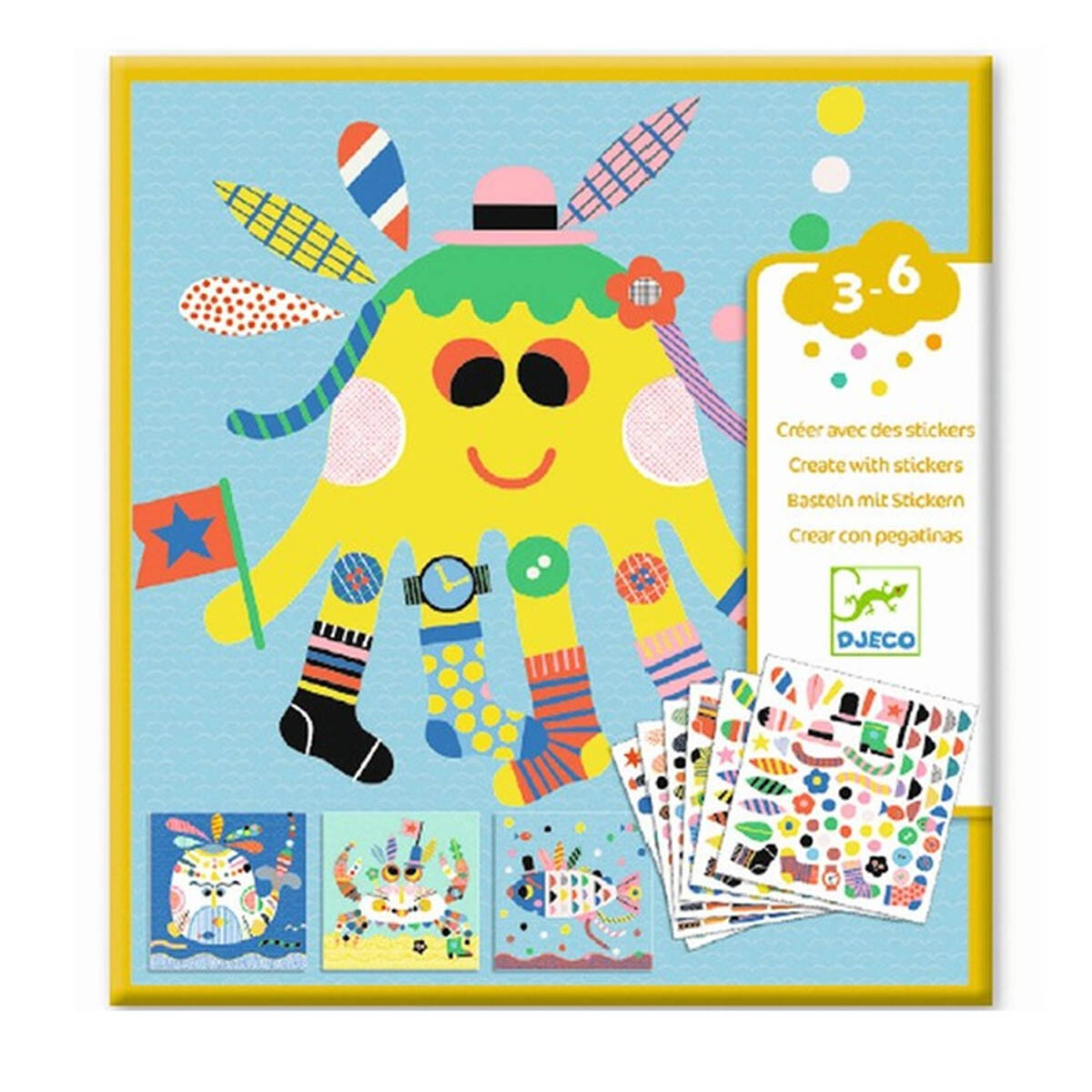 Crear animales marinos con stickers Djeco 