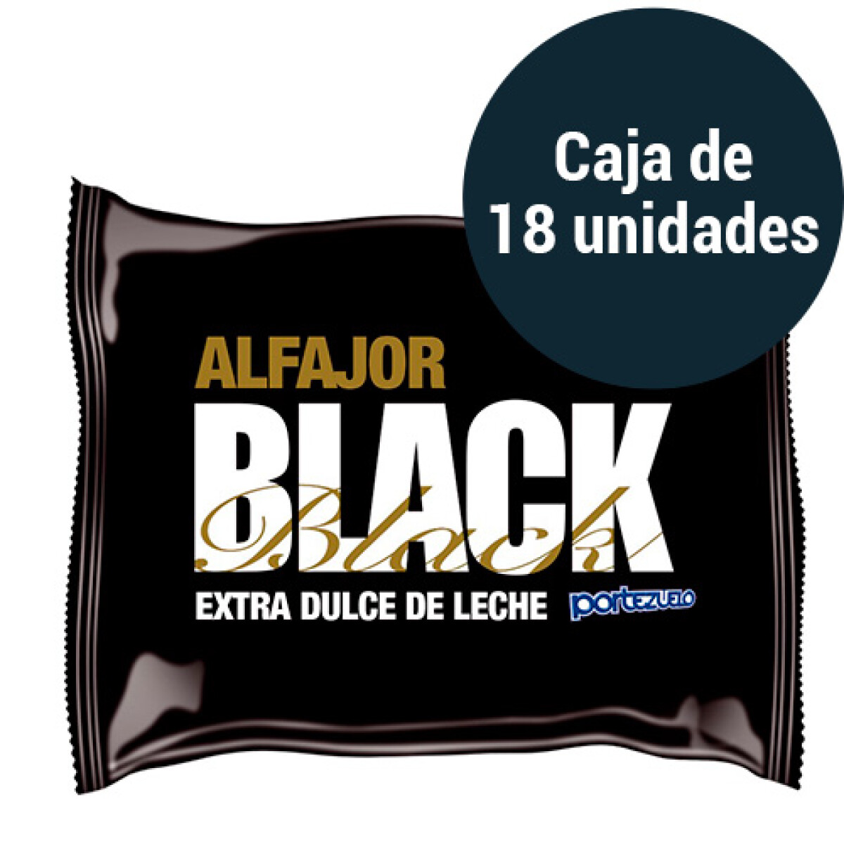 Caja Alfajores Portezuelo Black Extra Dulce de Leche 18U 