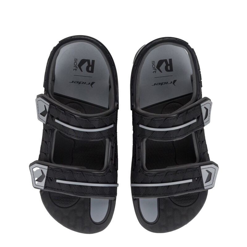 Sandalias Infantiles Rider Line Plus II Gris - Negro