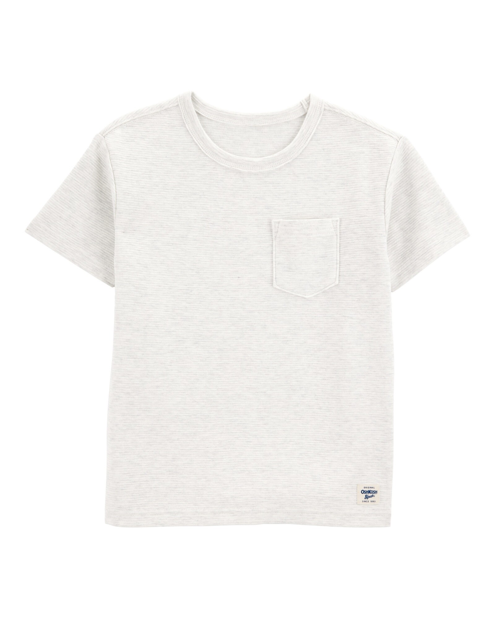 Remera de algodón, con bolsillo, gris Sin color