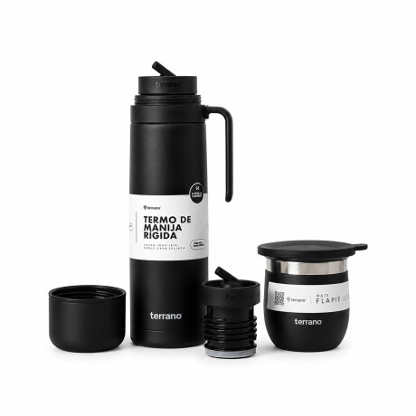 Kit Matero Terrano Box con Termo 1LT y Mate NEGRO-OPACO