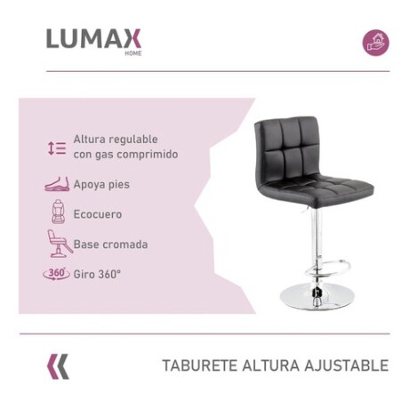 Taburete para bar tipo Sillon Lumax Odo Negro