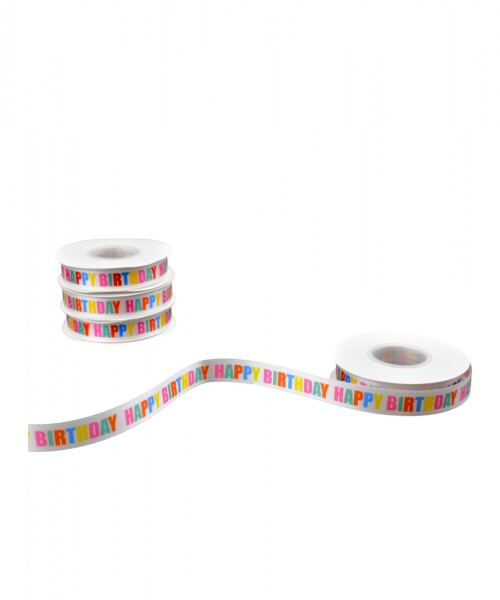 Cinta feliz cumpleaños liso 2cm x 25mts. - FELIZ CUMPLE FELIZ CUMPLE