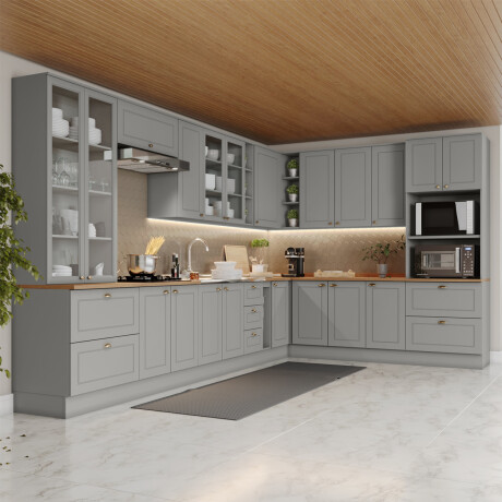 BAJO MESADA ARMARIO 1 PUERTA - LÍNEA AMERICANA GRIS