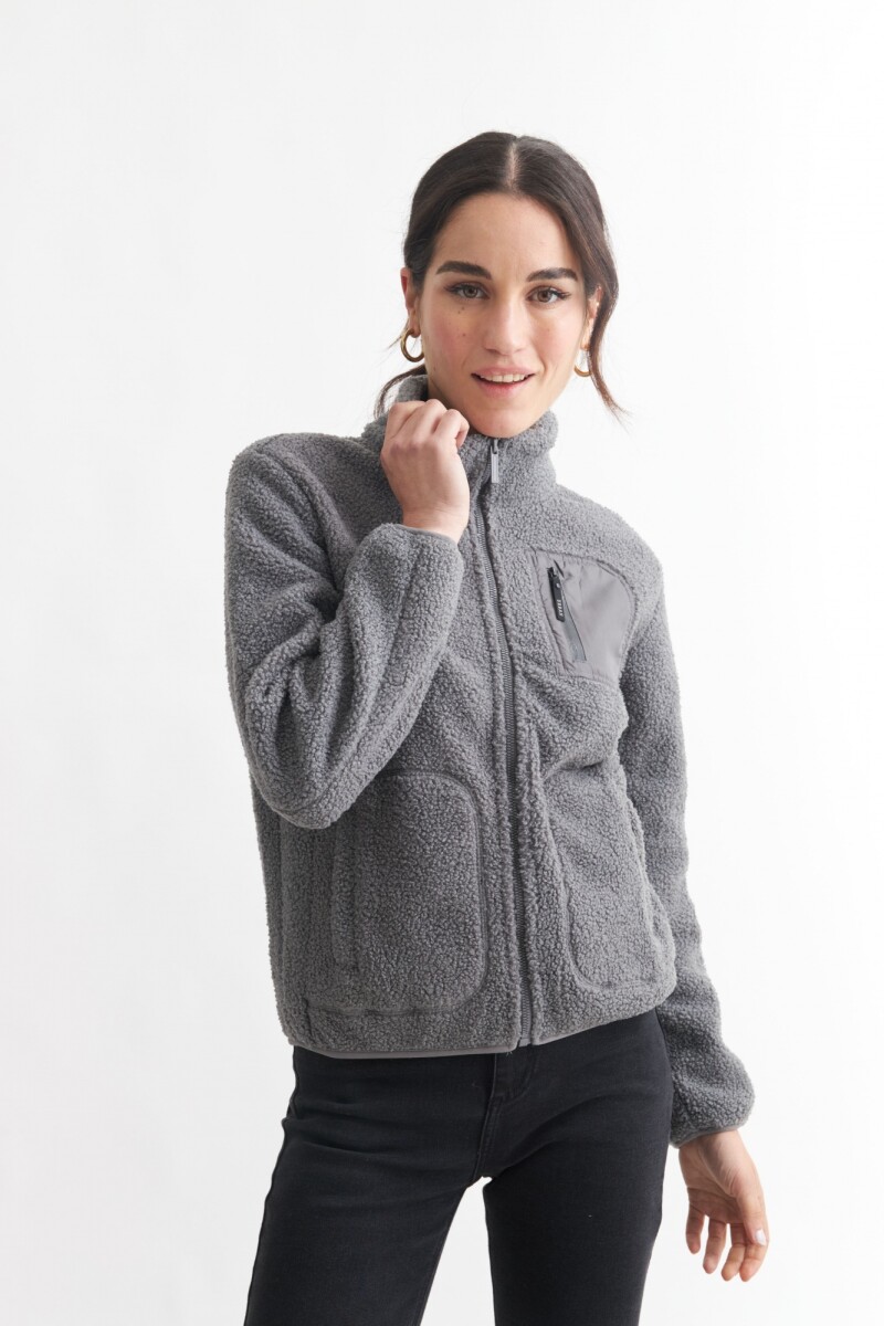 Campera en corderito GRIS