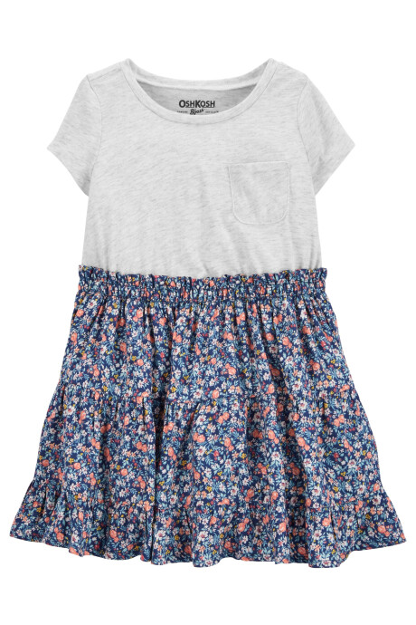 Vestido de jersey con falda escalonada Sin color