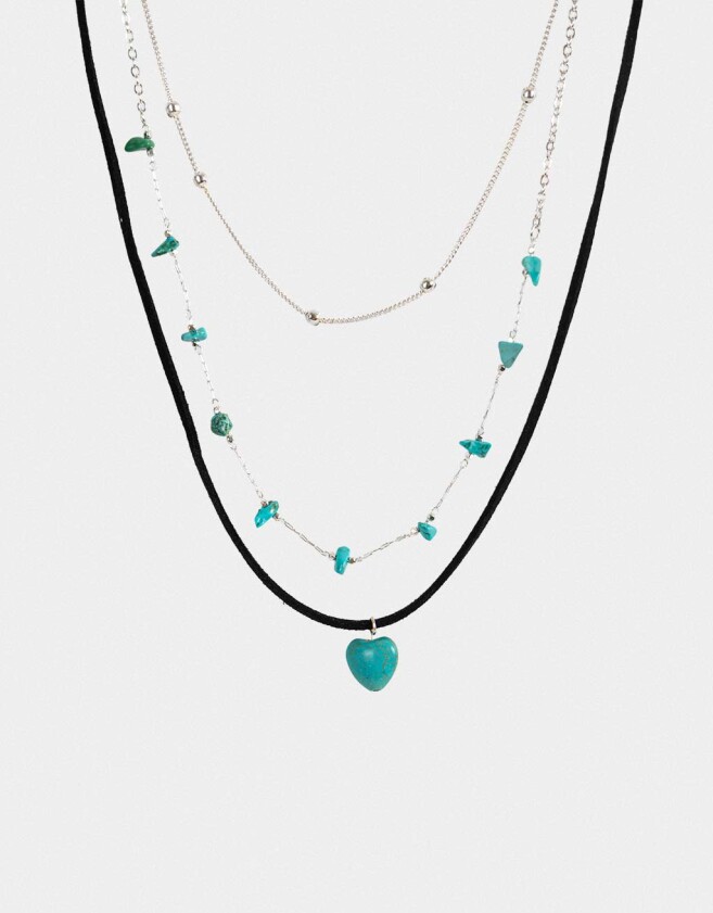 Collares Cortos Piedra Collar Corto Antique Silver - Plateado Antique Silver