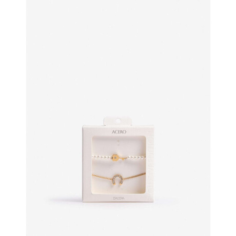 Set De Pulseras Flexibles Acero Dorado
