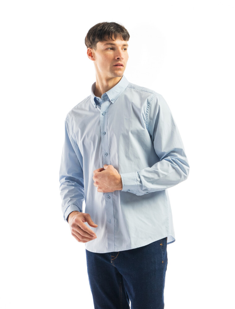 Camisa Manga Larga Algodón Principe Celeste