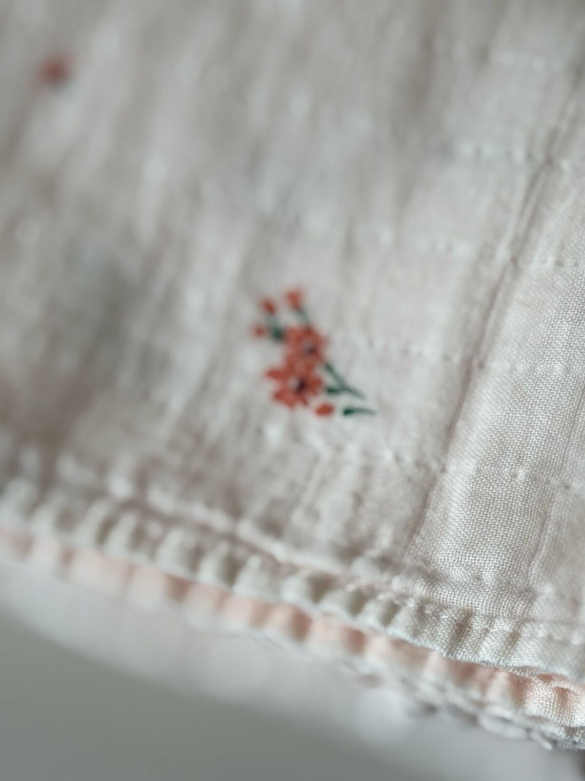 Manta de gasa de algodón Floral Rosa