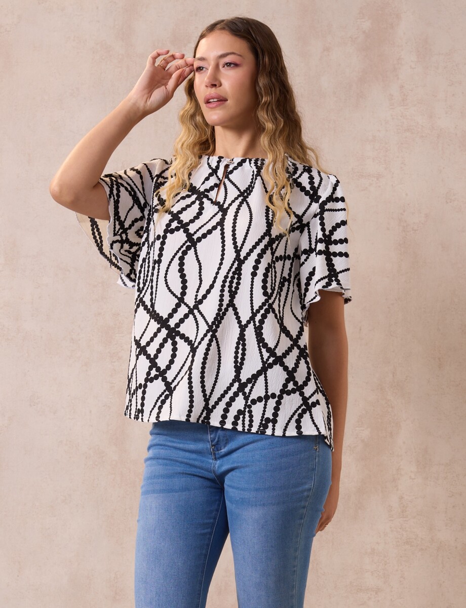 Blusa Prin - Negro/blanco 