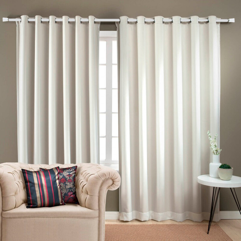 Barrote cortina de metal 2 m + 2 Soportes BLANCO