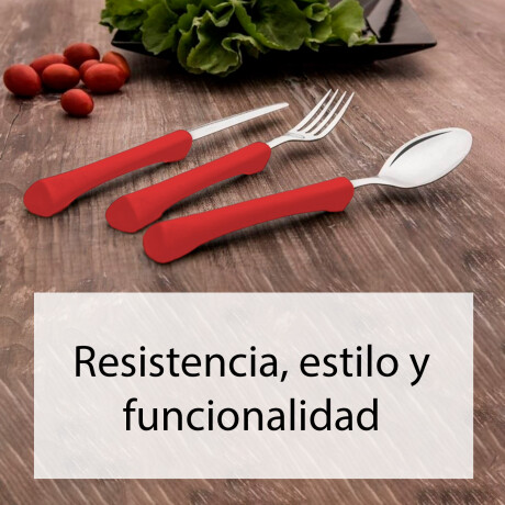 Set 24 Pzas Acero Inoxidable Estilo Funcionalidad Rojo