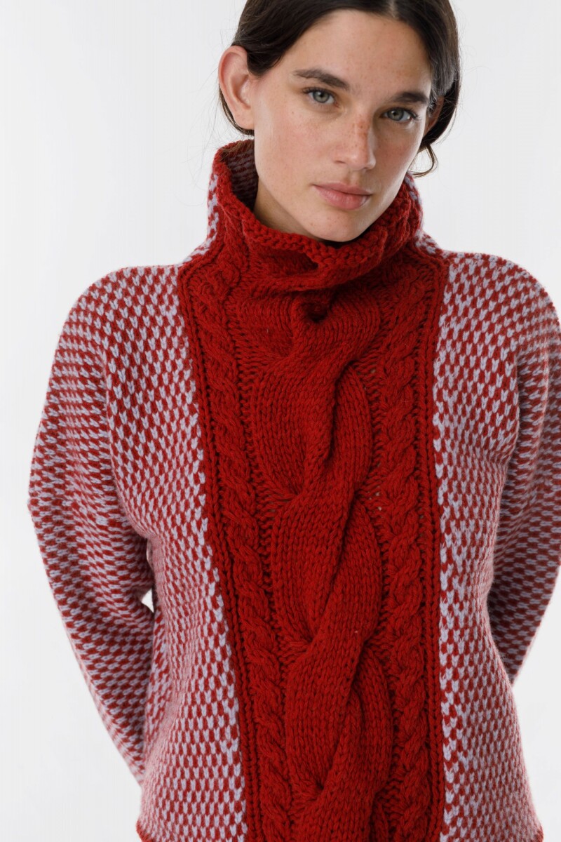Sweater Glass Bordeaux/Celeste