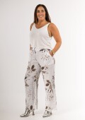Pantalón 100% lino estampado Pantalón 100% lino estampado