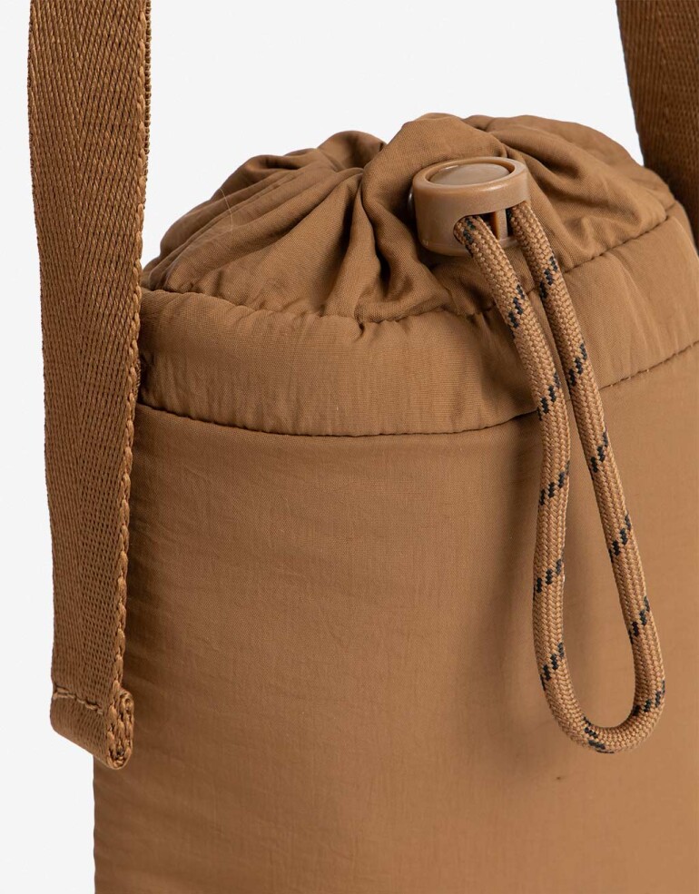 Complemento Marroquinería Nylon Porta Celular Con Asa Regulable - Marron Beige