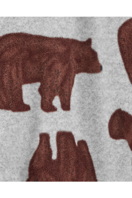 Pijama una pieza de micropolar con pie, diseño oso Sin color
