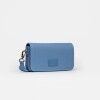 Bandolera The Flap Penny en efecto cuero saffiano Coast Blue
