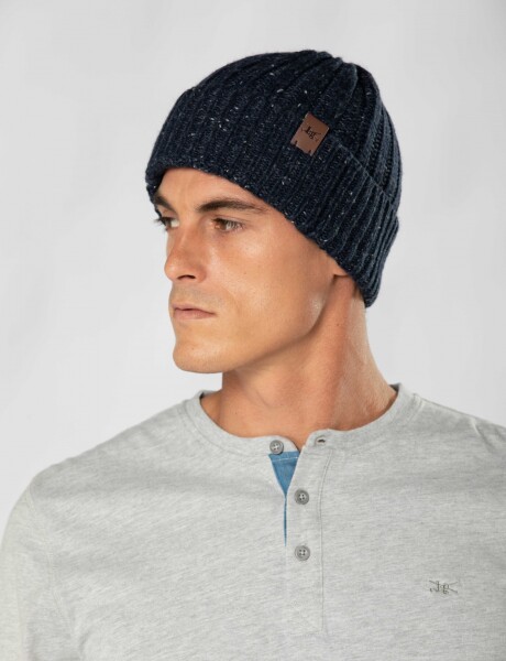Gorro tejido con Pecas Azul