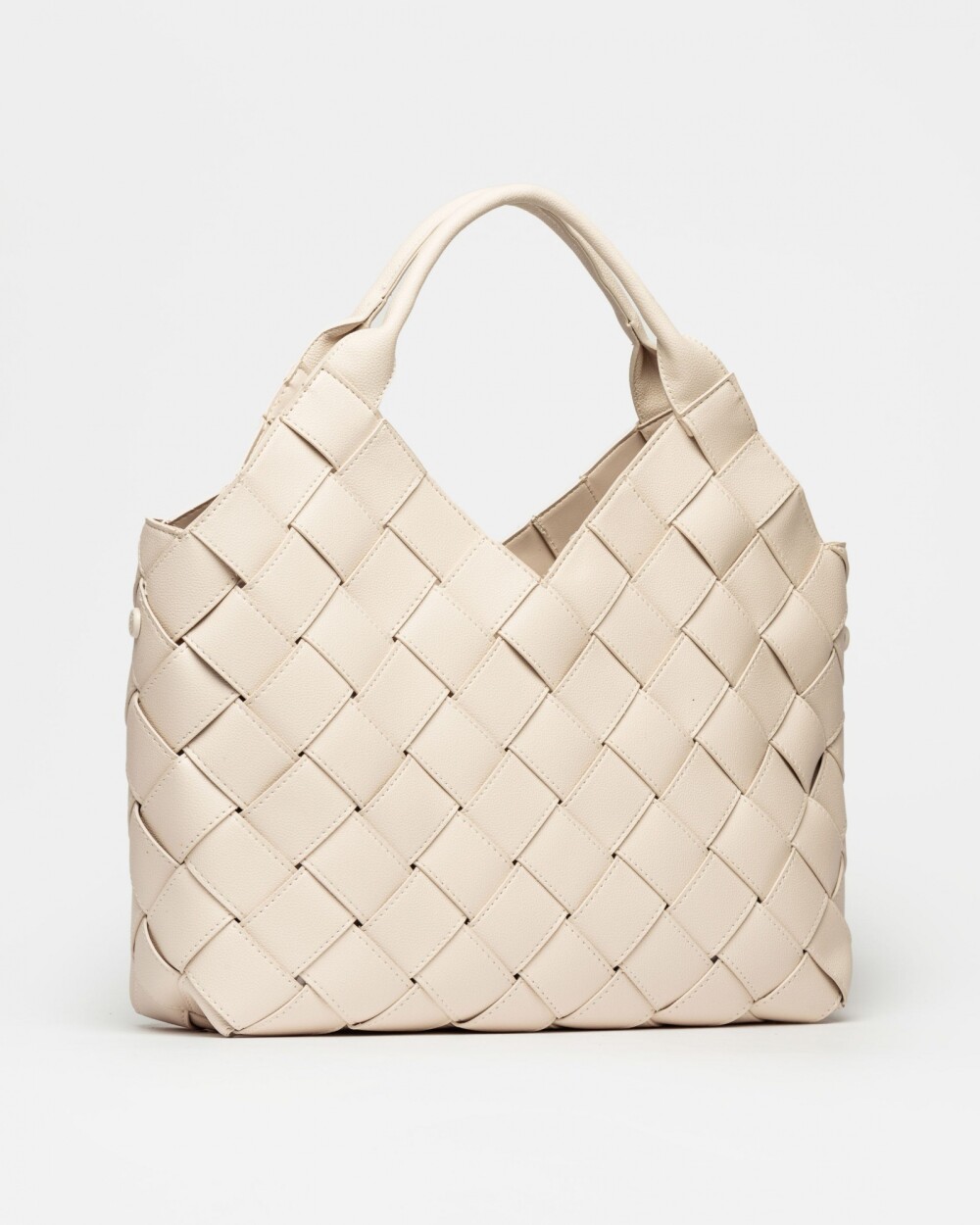 Shopper Rivera en efecto cuero graneado Natural