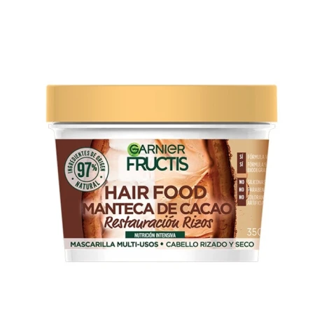 GARNIER FRUCTIS HAIR FOOD MASCARILLA MANTECA DE CACAO RESTAURACION DE RIZOS 350ml GARNIER FRUCTIS HAIR FOOD MASCARILLA MANTECA DE CACAO RESTAURACION DE RIZOS 350ml