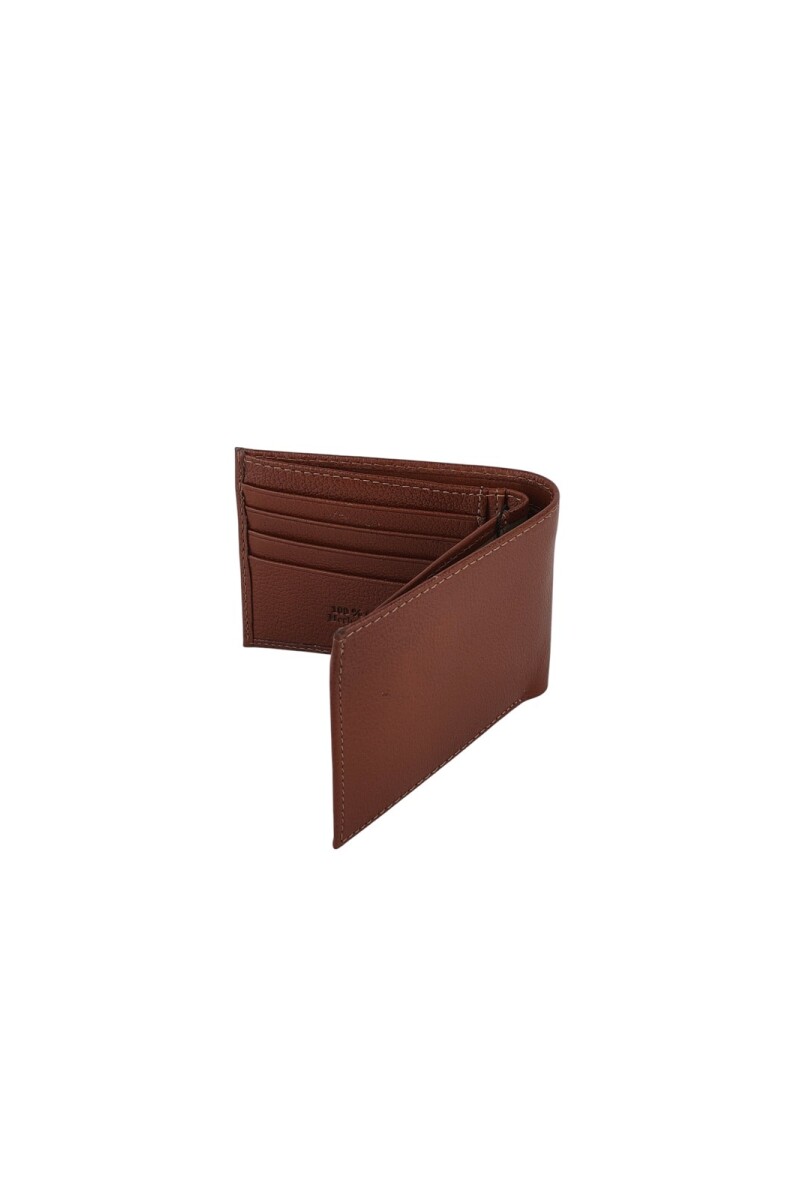 billetera de cuero grande Marron