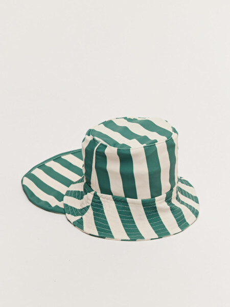 Gorro UV Rayas Verde Y Crudo