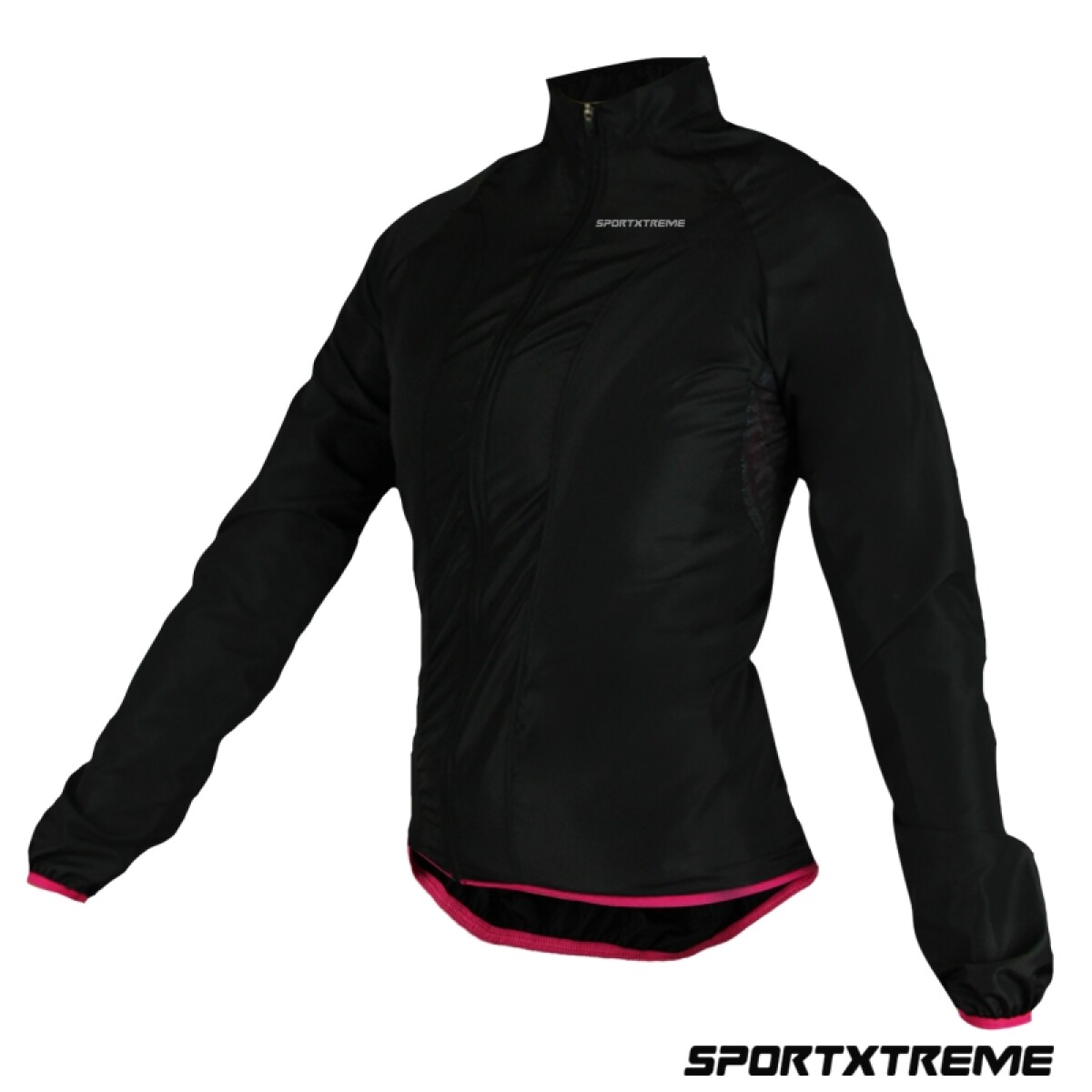 Campera Corta Viento Sxtr Confort - Negro Y Rosado 