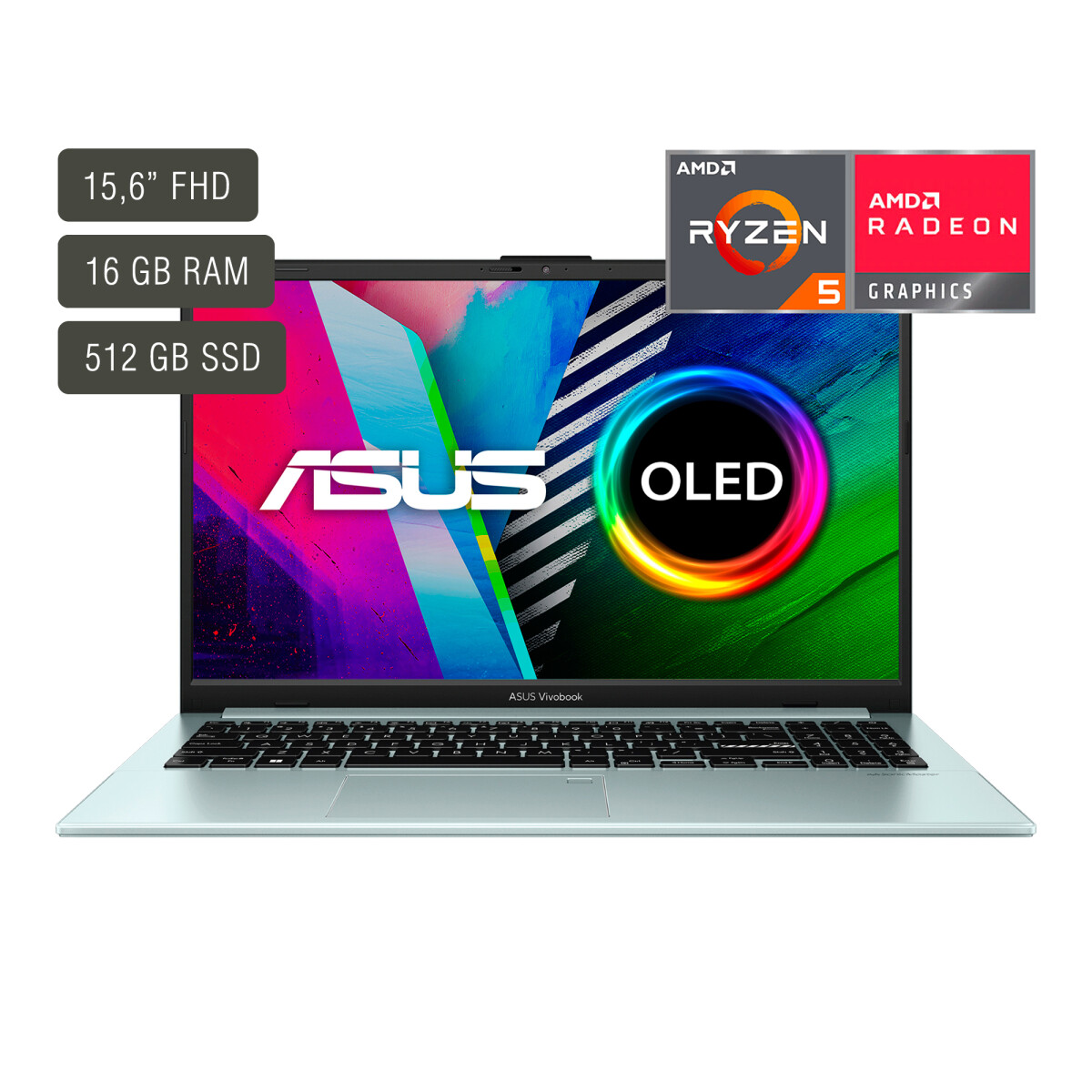 Notebook Asus Vivobook 15,6'' Oled Ryzen 5 16gb 512gb W11 Pro 