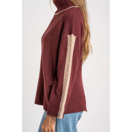 Polera Combinada Bordeaux