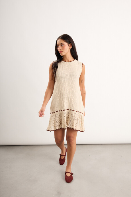 Vestido Magnolia corto Crudo