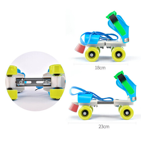 Patines Extensibles Ajustables 4 Ruedas Talle 22/36 Celeste