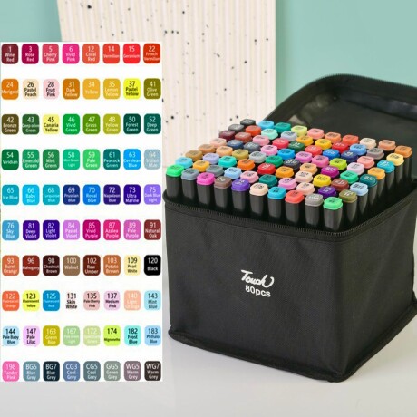 Set De 80 Marcadores Resaltadores Con Doble Punta + Estuche Set De 80 Marcadores Resaltadores Con Doble Punta + Estuche