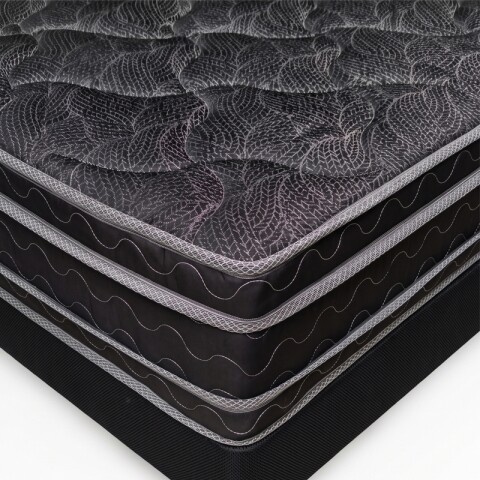 Conjunto Sommier Mega Black 2 Plazas 138 x 188 x 28 | Doble Europillow Reversible Conjunto Sommier Mega Black 2 Plazas 138 x 188 x 28 | Doble Europillow Reversible